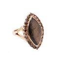 18ct Rose Gold Golden Sheen Sapphire & Diamond Ring