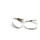 Double Oval Silver Cufflinks