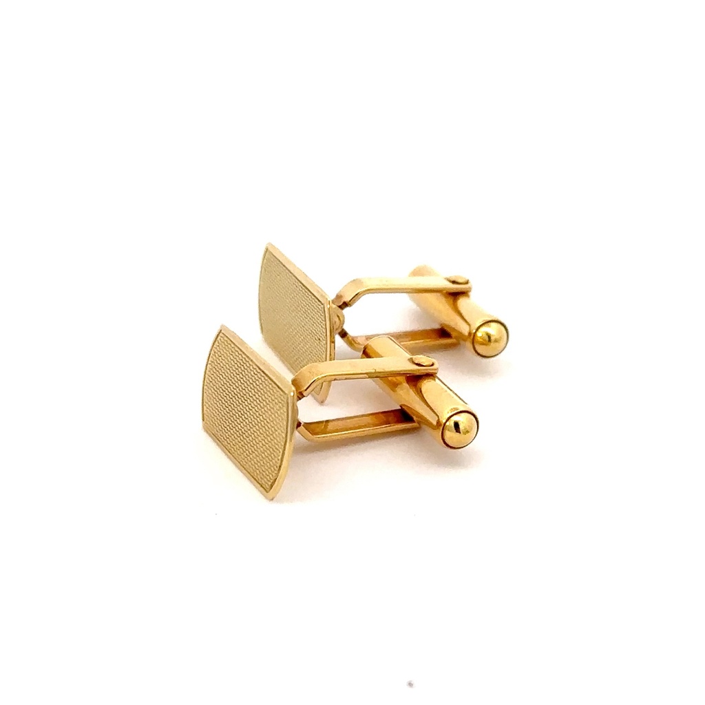 18ct Yellow Gold Cufflinks Florentine Finish