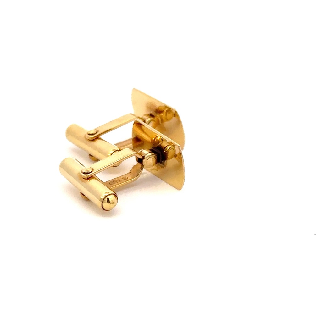 18ct Yellow Gold Cufflinks Florentine Finish