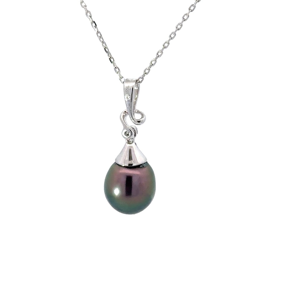 18ct White Gold Tahitian Pearl & Diamond Pendant (copy)