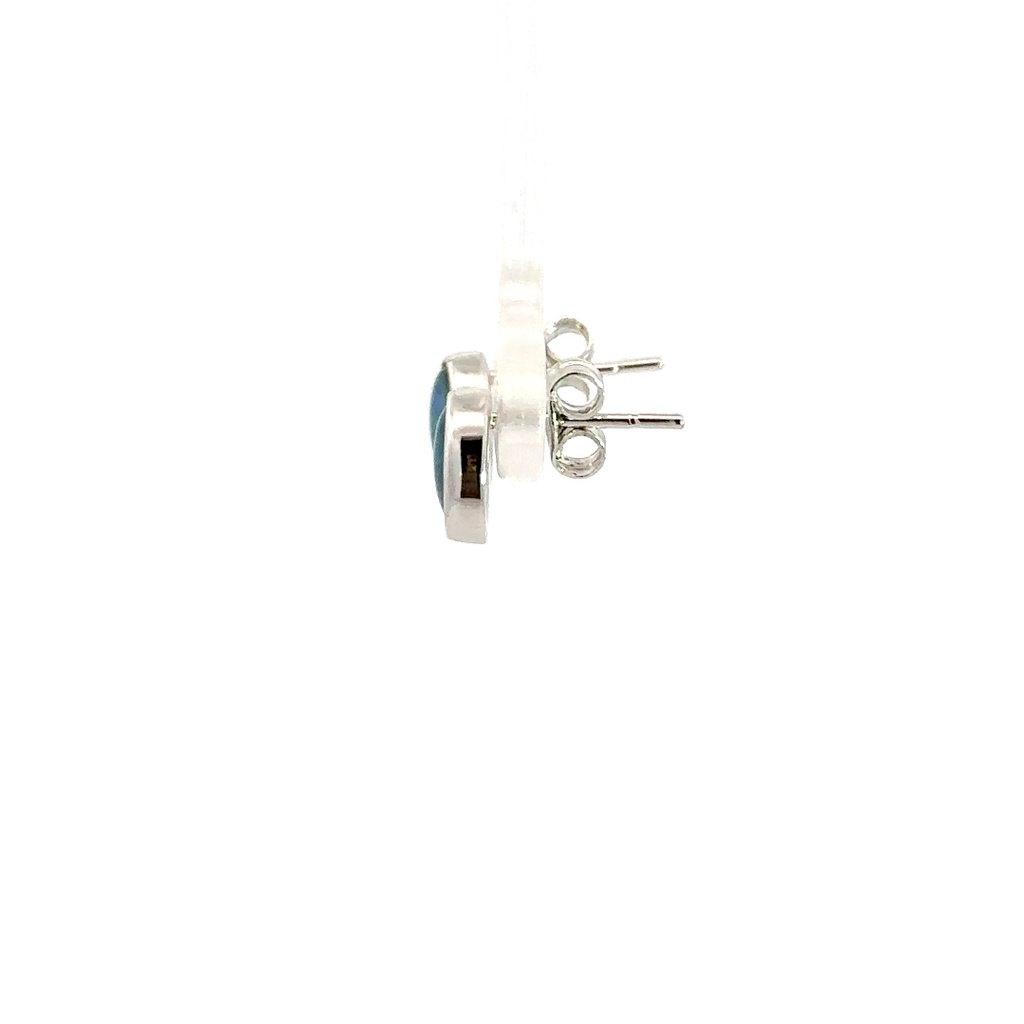Sterling Silver 4-claw Triplet Oval Opal Earrings
