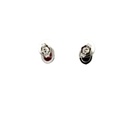 Sterling Silver 4-claw Triplet Oval Opal Earrings