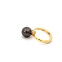 18ct Yellow Gold Ring with Tahitian Pearl & Diamond
