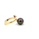 18ct Yellow Gold Ring with Tahitian Pearl & Diamond