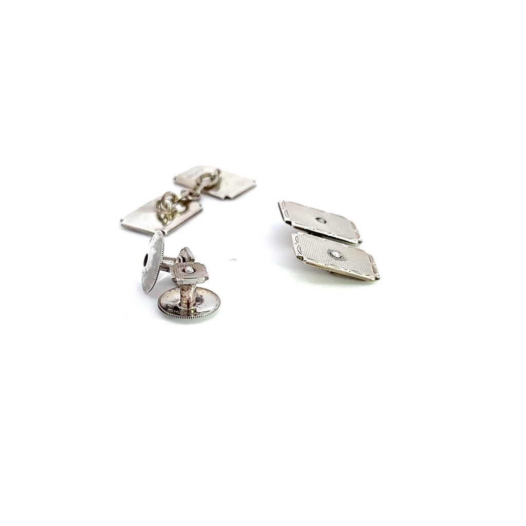Sterling Silver Bezel Set White Opal Cufflinks (copy)