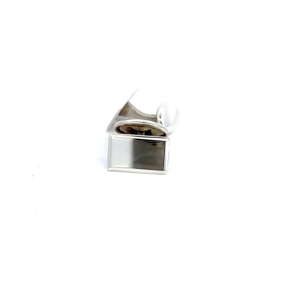 Sterling Silver Rectangle Shiny Cufflinks
