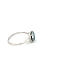 Silver Triplet Opal Ring with Blue & Green Colours