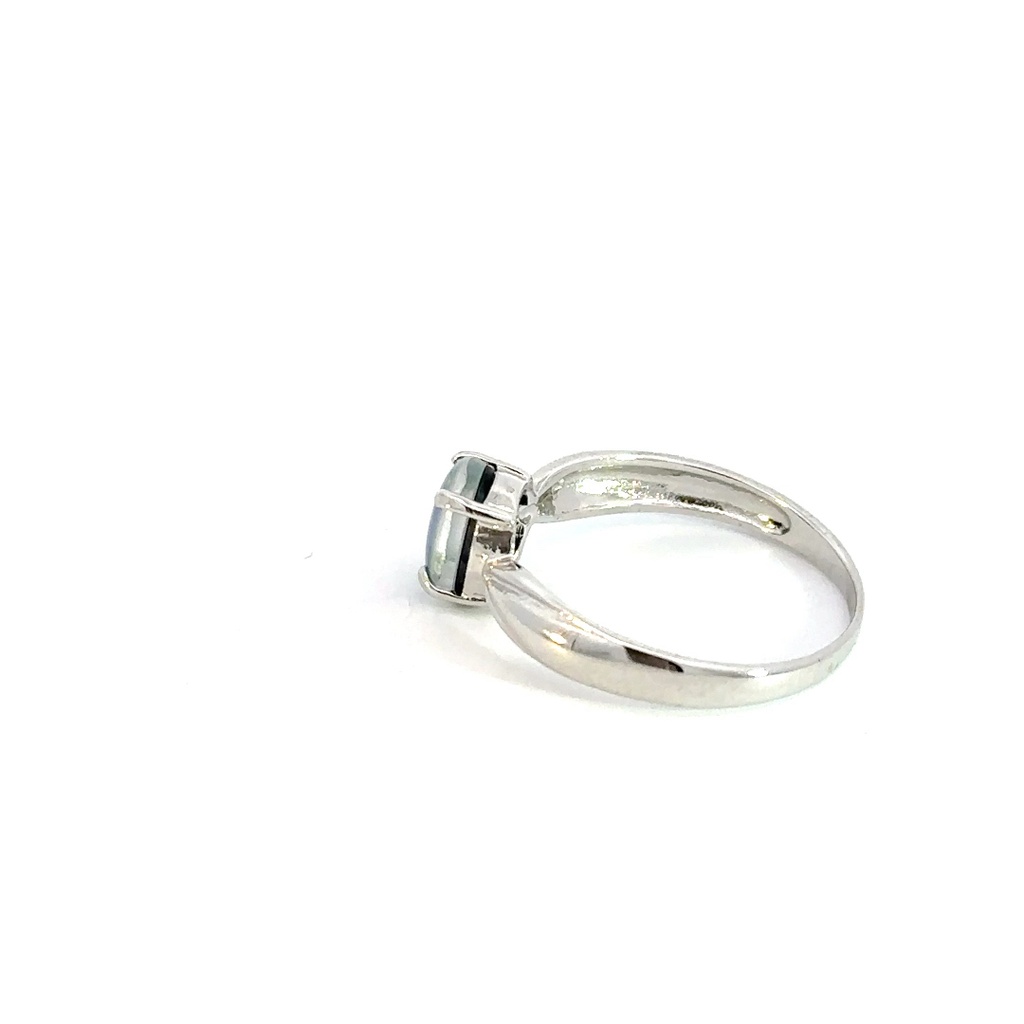 Silver Triplet Opal Ring with Multi Colours