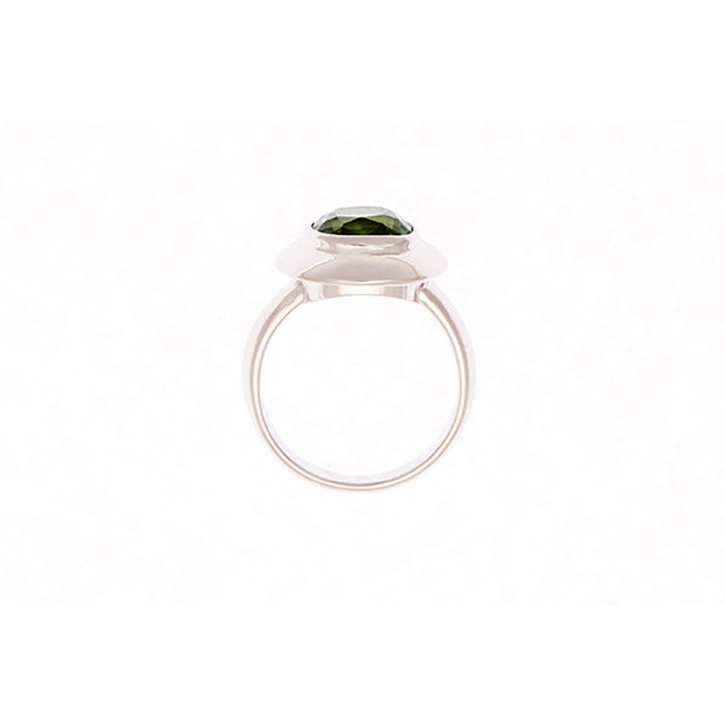 18ct White Gold Blue Green Tourmaline Ring