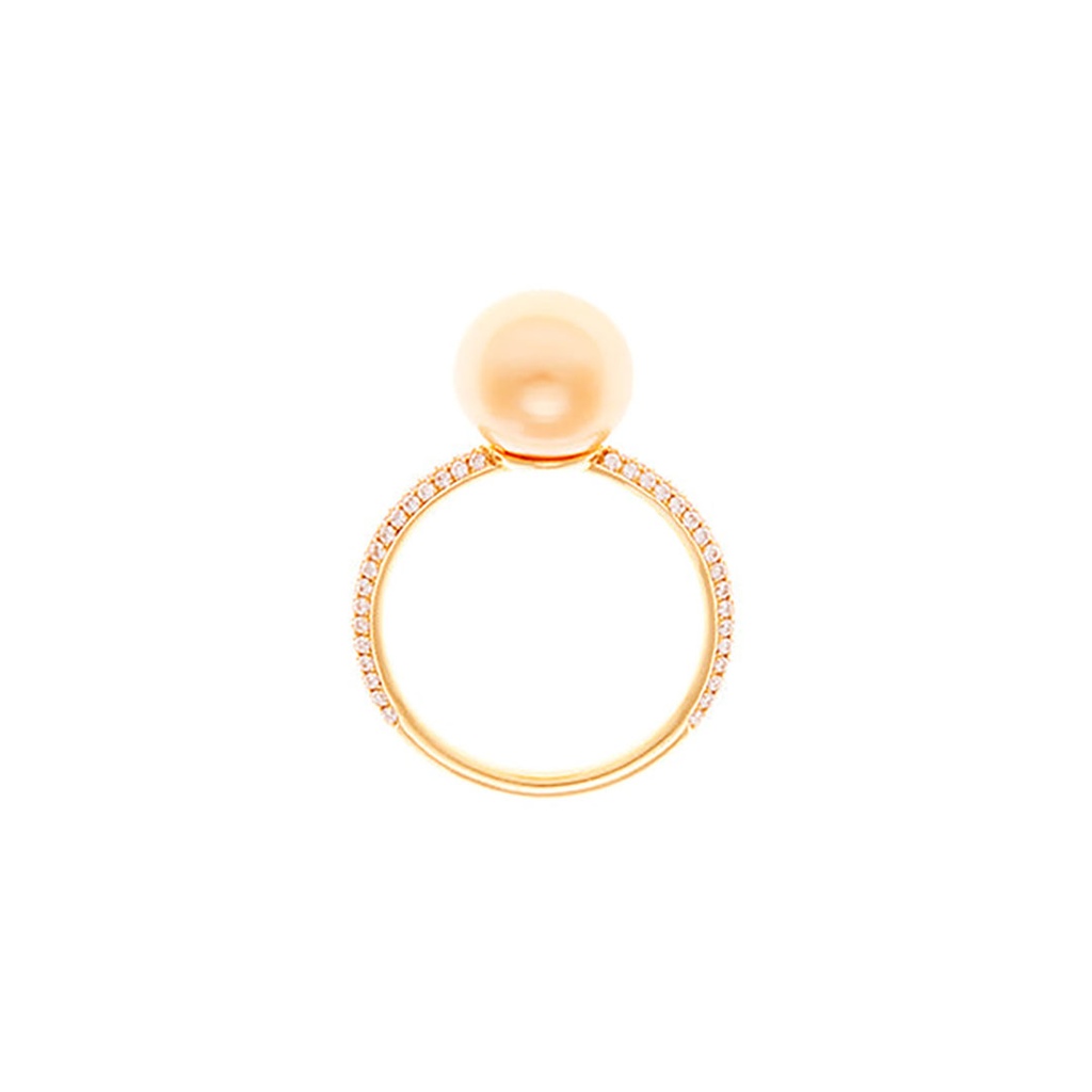18ct Yellow Gold Diamond & South Sea Pearl Ring