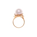 18ct Yellow Gold South Sea Pearl & Halo Diamond Ring