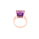 9ct Rose Gold Emerald Cut Amethyst Ring