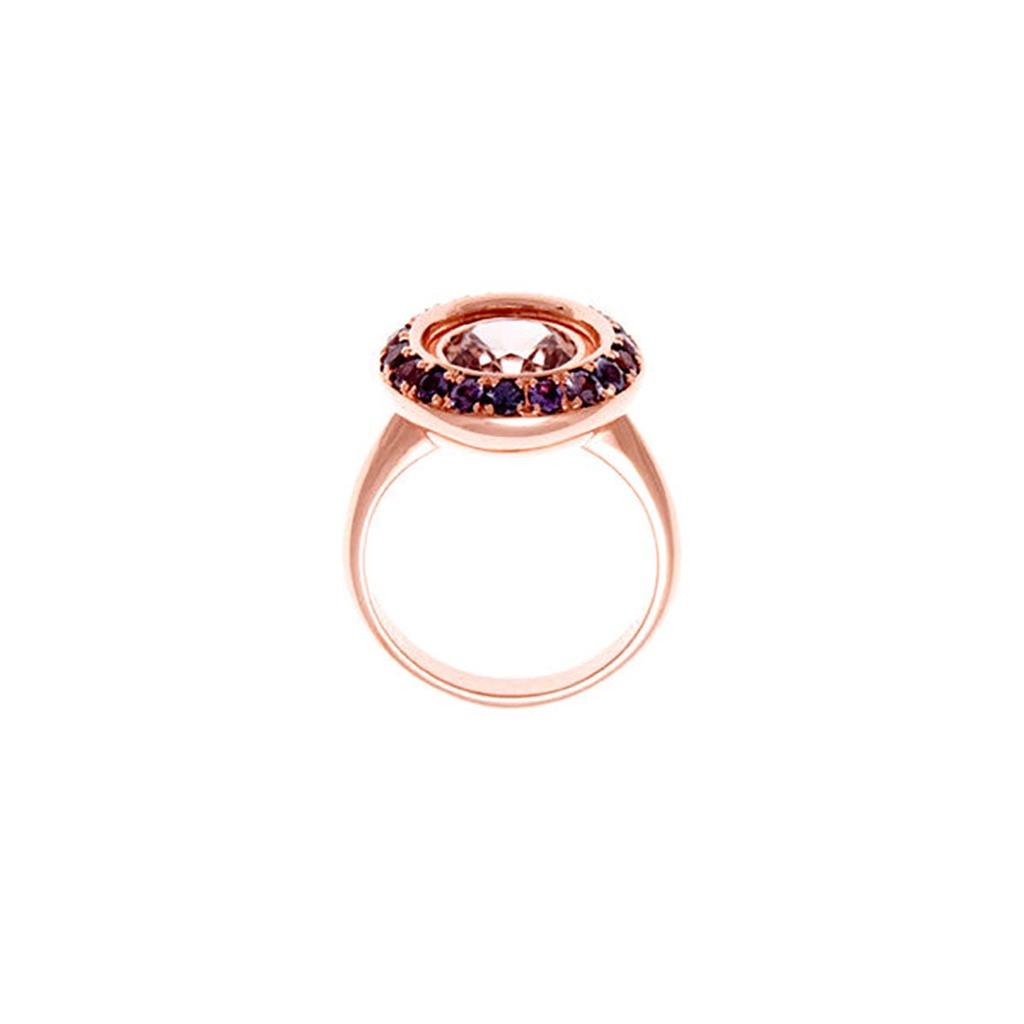 9ct Rose Zircon & Purple Sapphire Ring