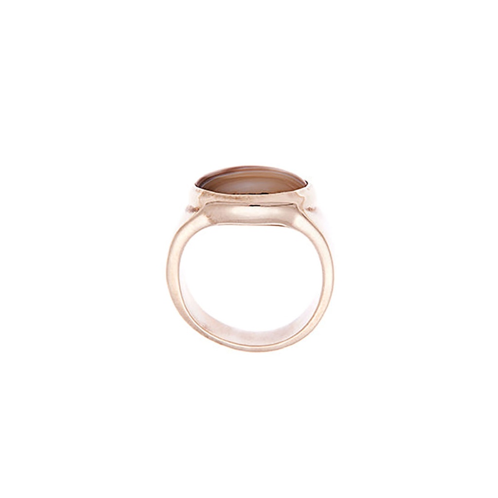 Silver Banded Agate Ring
