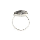 Silver Triangular Rutilated quartz ringd Quartz Ring