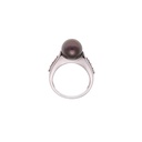 18ct White Gold Ring with Tahitian Pearl & Diamonds