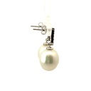 18K white gold south sea pearl earrings with diamond stud