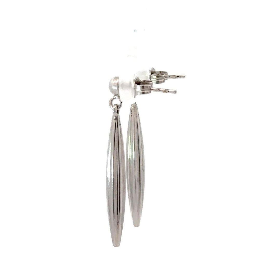 9ct fluted drop earrings ball stud
