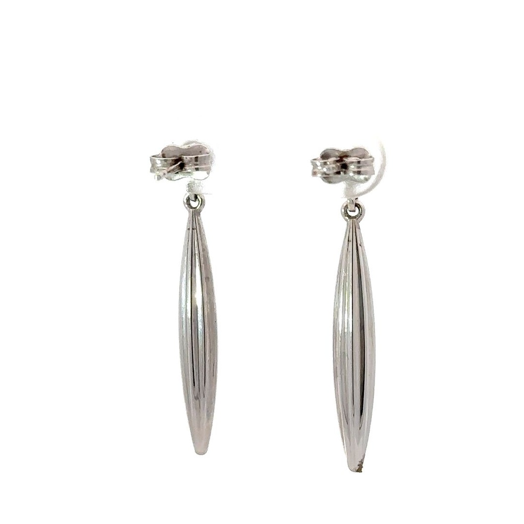 9ct fluted drop earrings ball stud