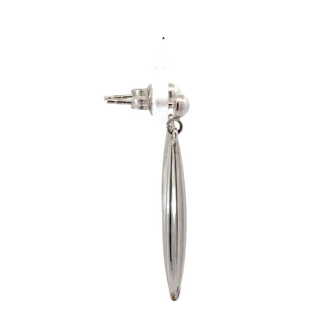 9ct fluted drop earrings ball stud