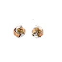Three tone knot stud earrings 9K