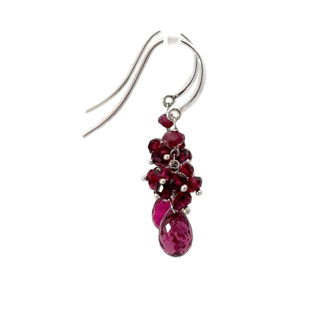 Rubelite tourmaline drop earrings 18K