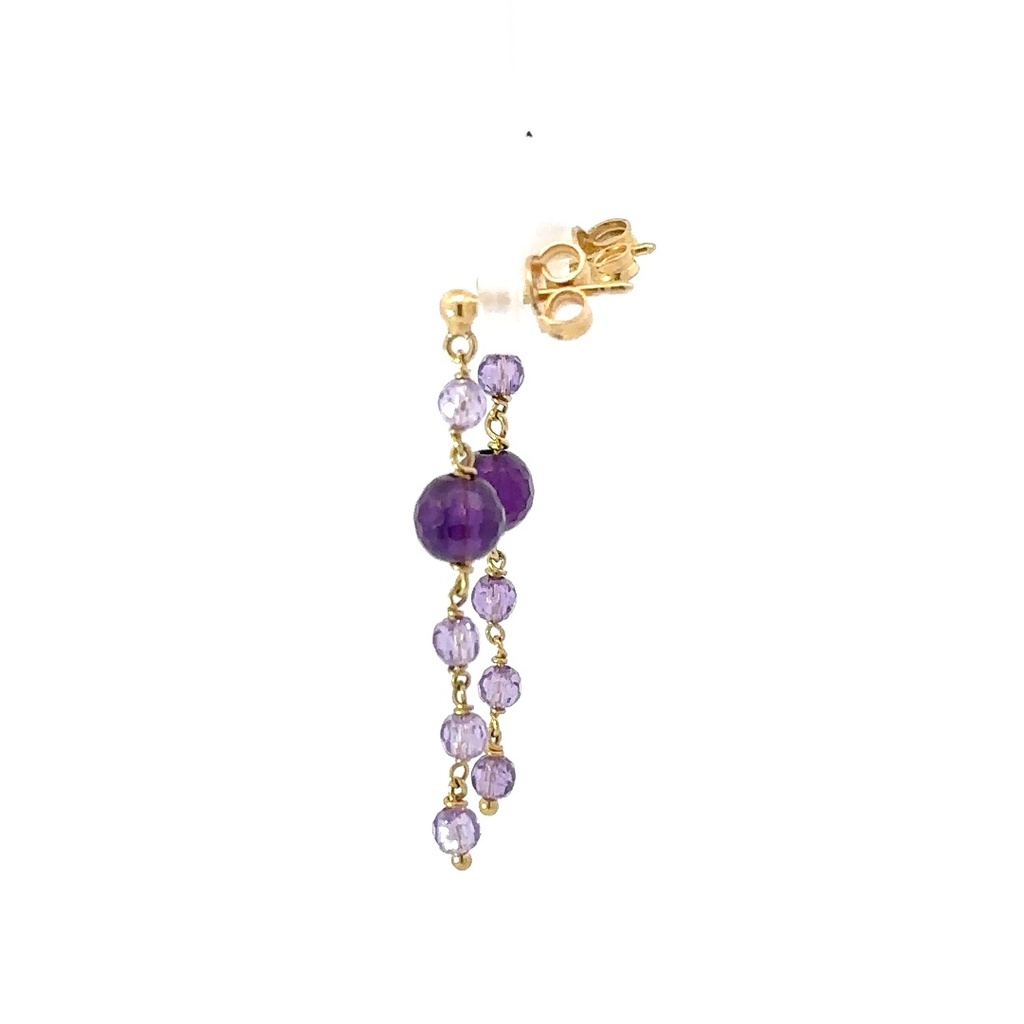 18K yellow gold amethyst drop earrings