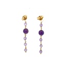 18K yellow gold amethyst drop earrings