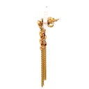 18K yellow gold heart tassel earrings