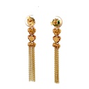 18K yellow gold heart tassel earrings