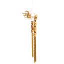 18K yellow gold heart tassel earrings