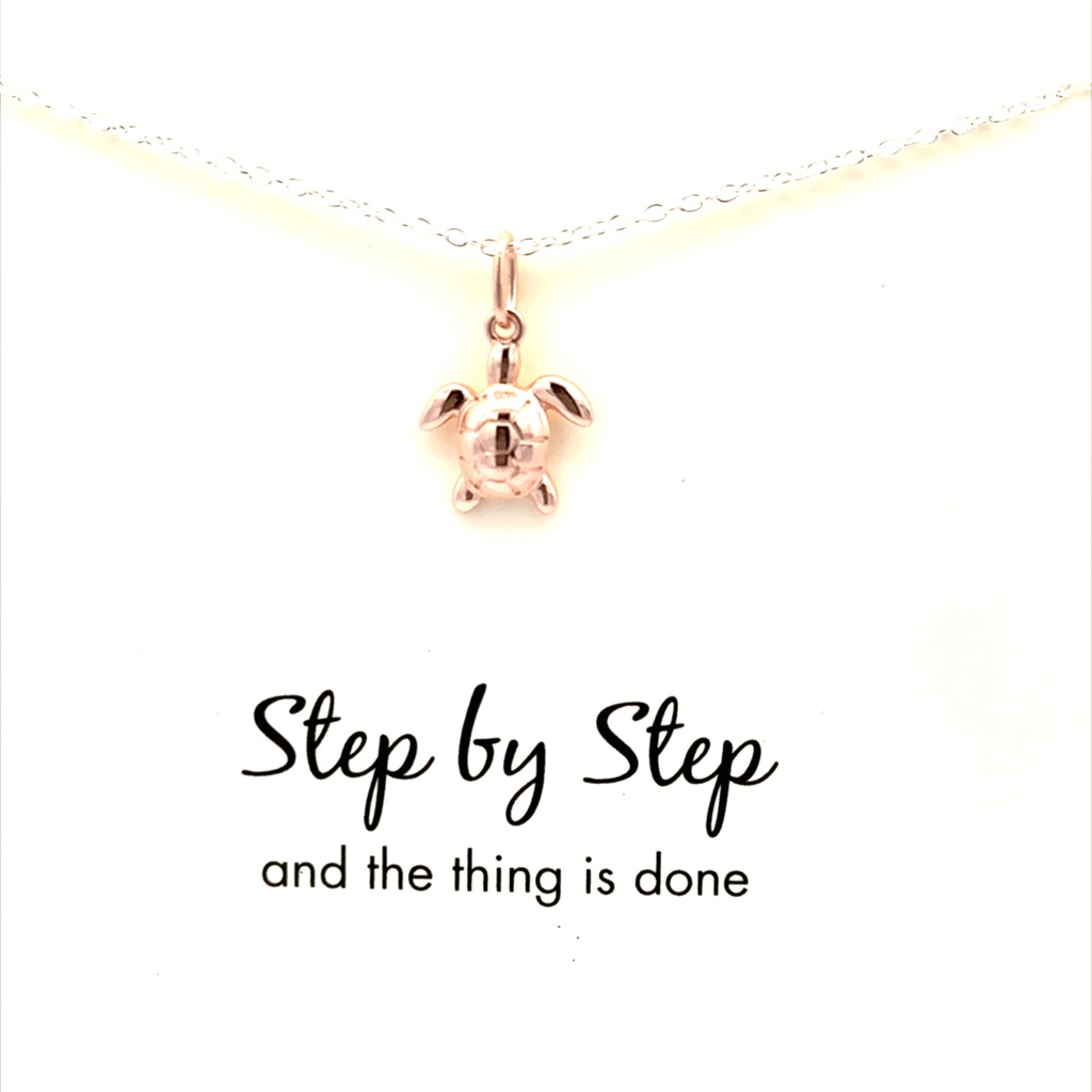 Petals Rose Gold Step by Step Turtle Necklace