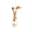Fresh water pearl drops with opal studs 14K