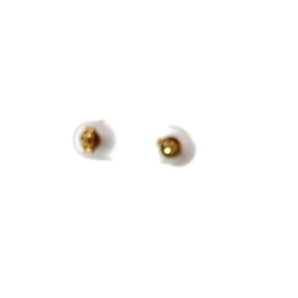 9K yellow gold silver freshwater pearl stud earrings