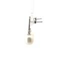 Silver bar with freshwater pearl drop earring