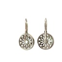 9K white gold pierced disc earrings