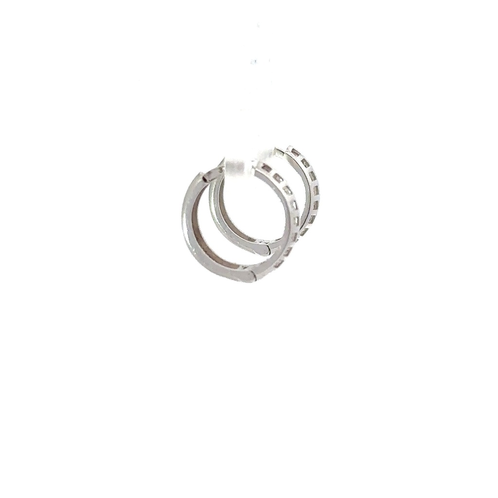 9K brushed white gold huggie hoops
