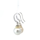 9K white gold baroque pearl earrings
