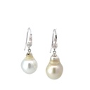 9K white gold baroque pearl earrings