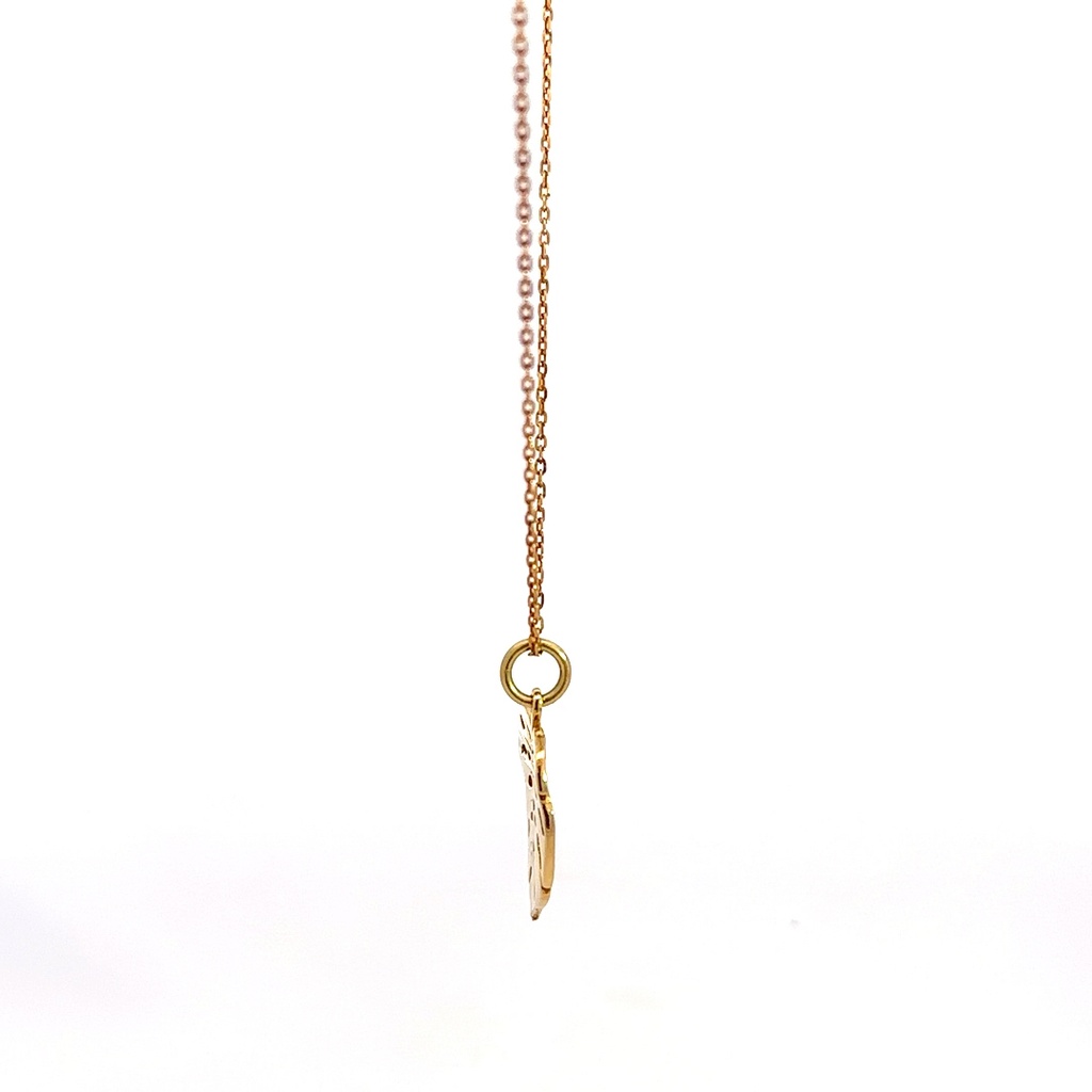 18K monstera leaf pendant yellow gold