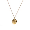 18K monstera leaf pendant yellow gold
