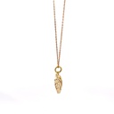 18K monstera leaf pendant yellow gold