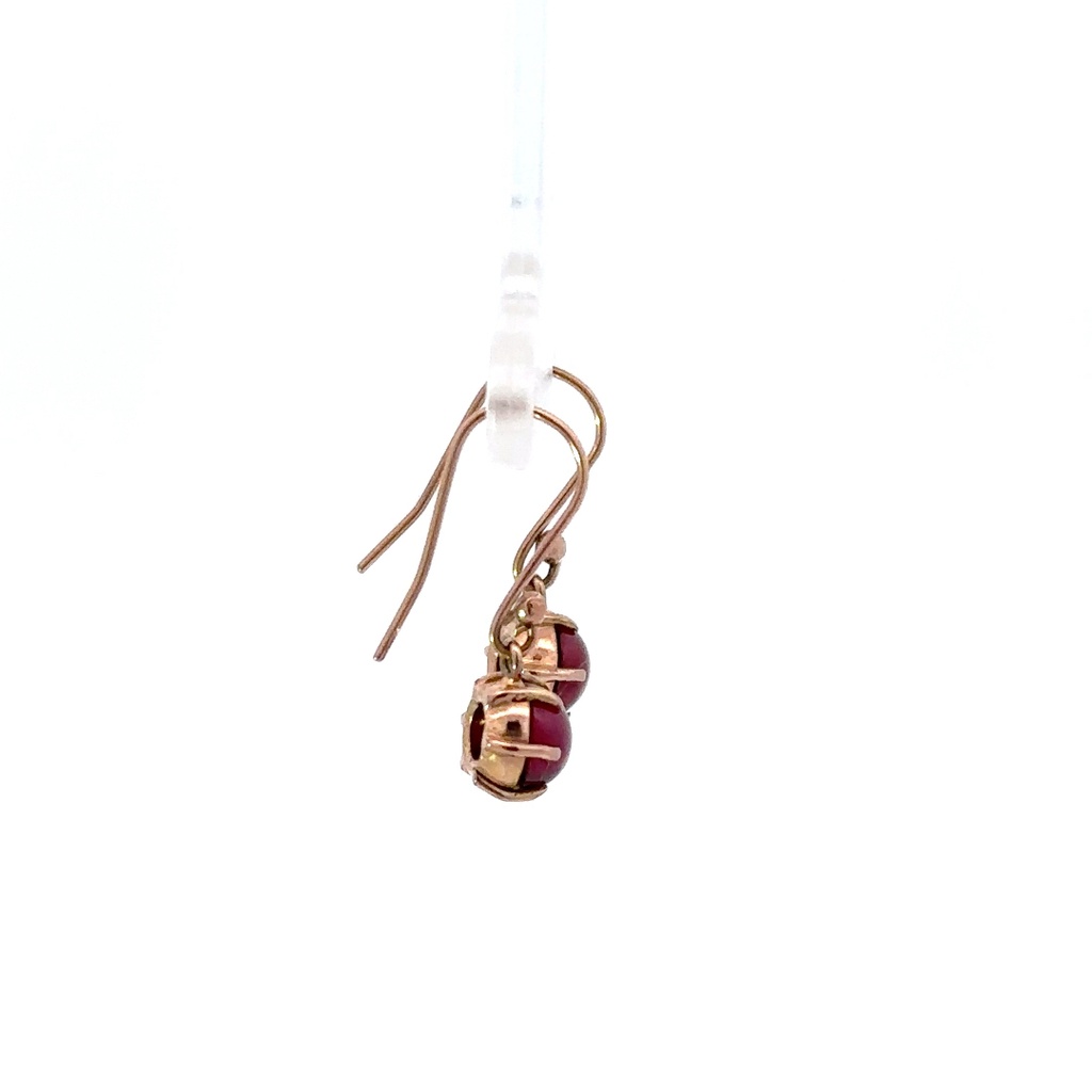 9ct Rose Gold Garnet Earrings