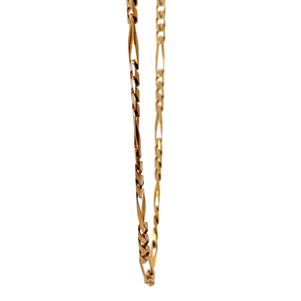 9K yellow gold figaro necklace
