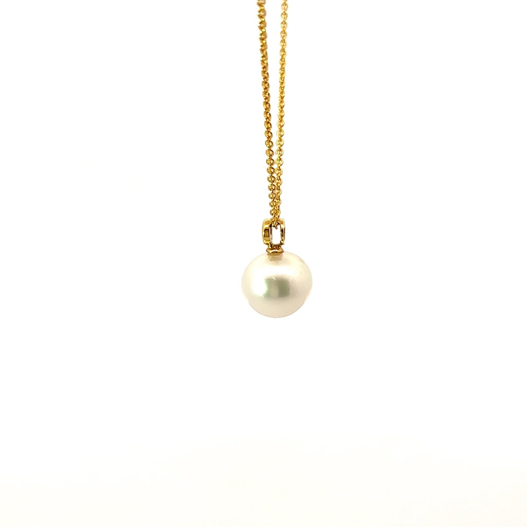 18K yellow gold south sea pearl diamond pendant