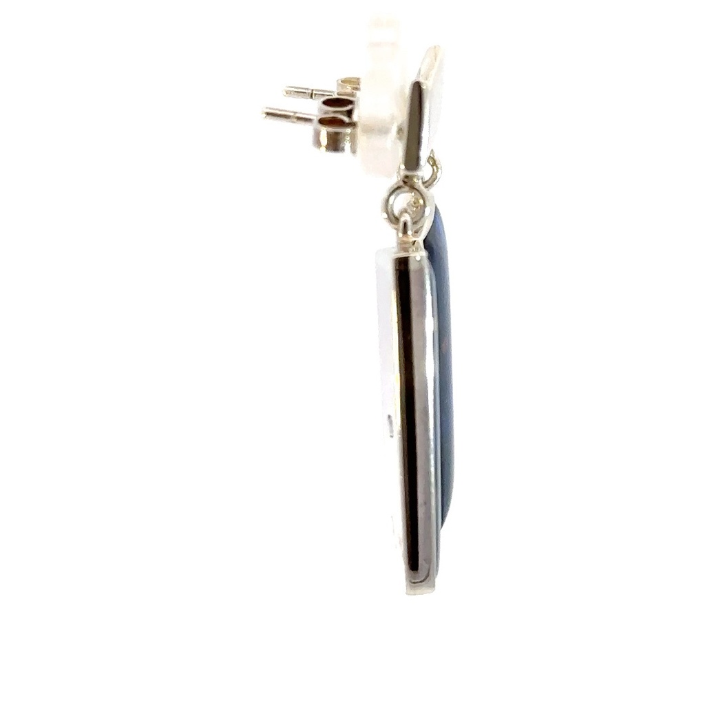 Silver stud & Mintablie opal drop