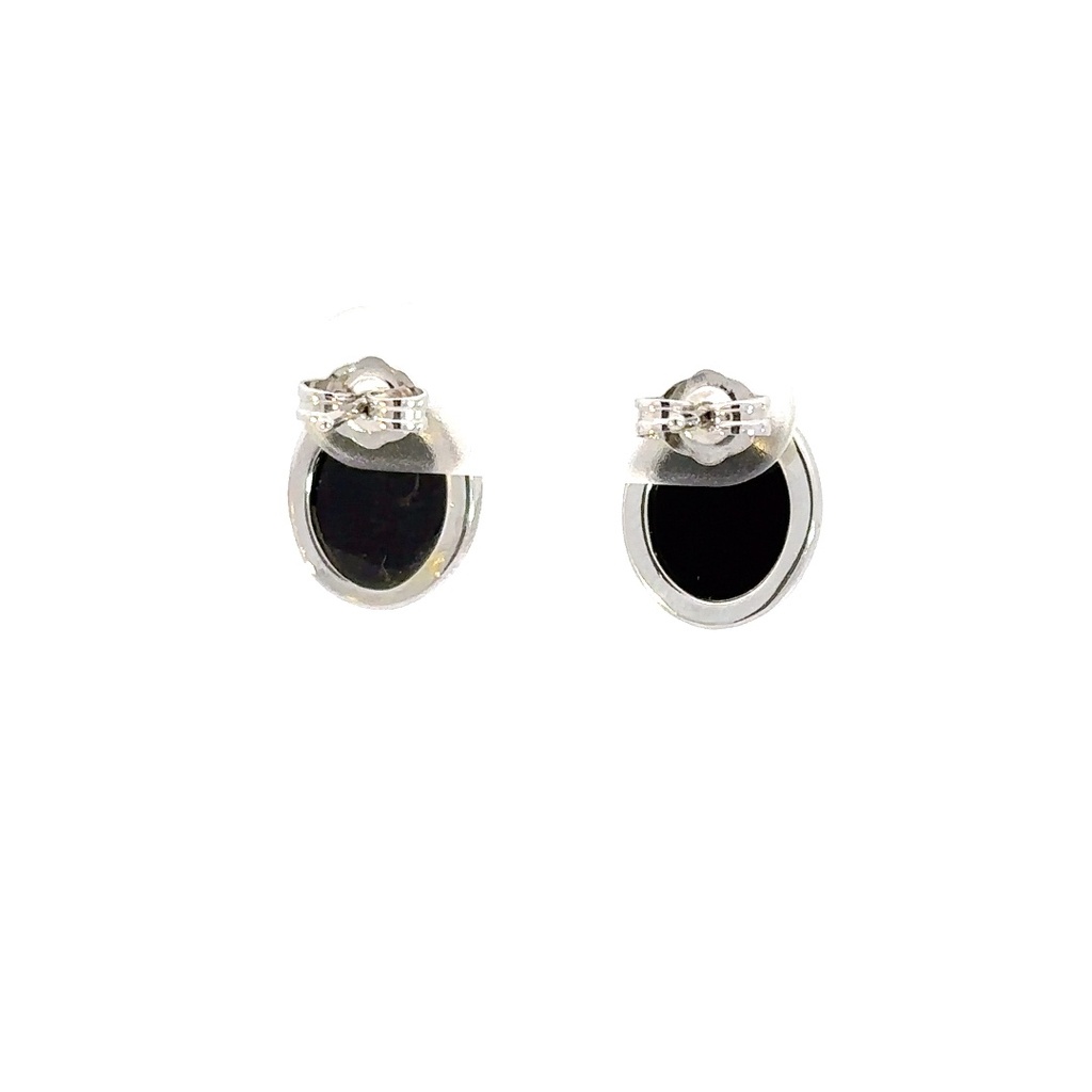 Sterling silver triplet opal stud earring