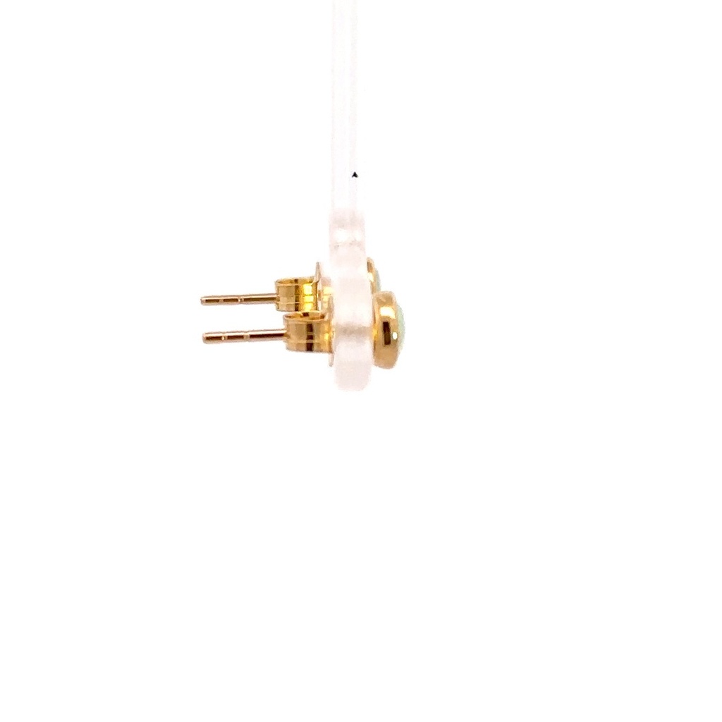 9K solid white opal earrings
