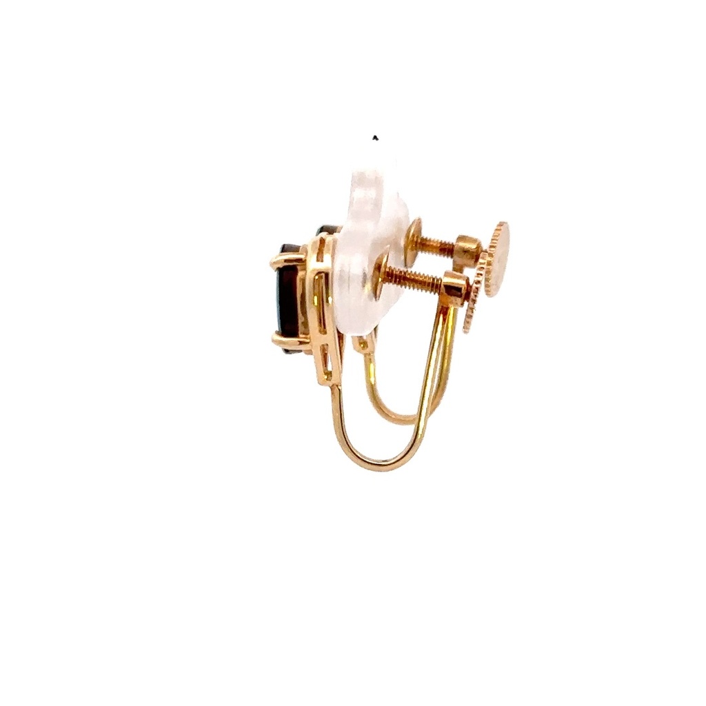 14K doublet opal screw-on earrings